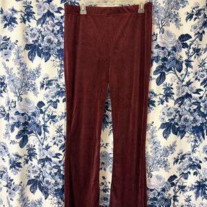 Serra Maroon Velvet Pants